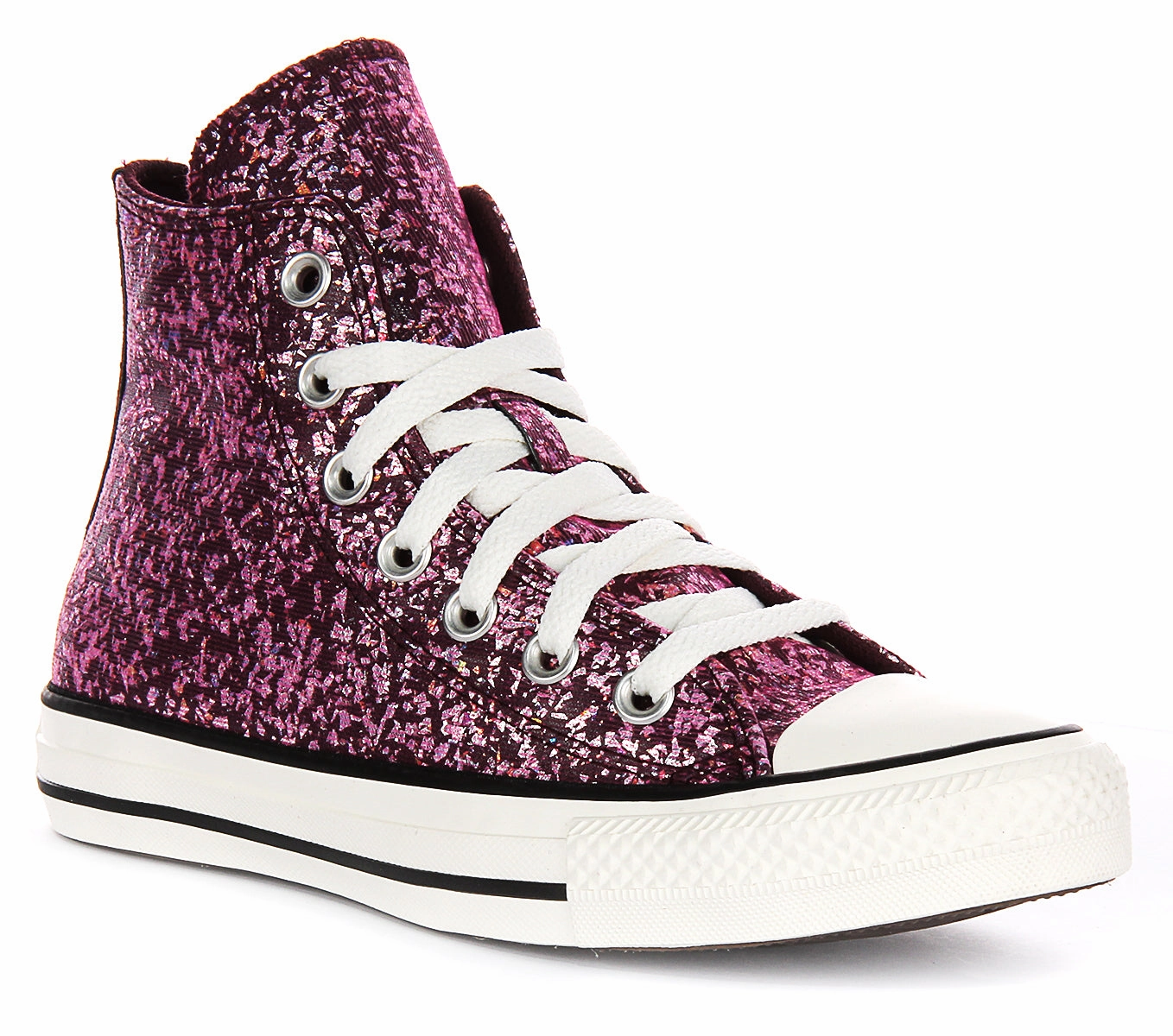 Converse Chuck Taylor A11137C In Magenta Glitter Effect Walk Friendly