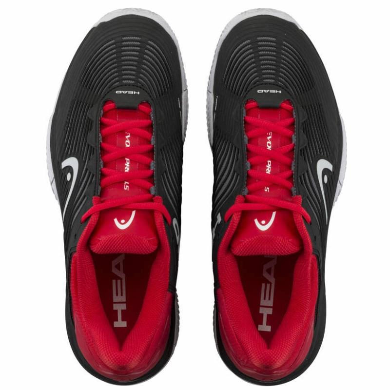 Air Support Head Revolt Pro 4.5 Clay Men Tennis Shoes - Black/Red