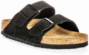 Fast Motion Birkenstock Arizona Soft Footbed In Black Suede | Regular Fit