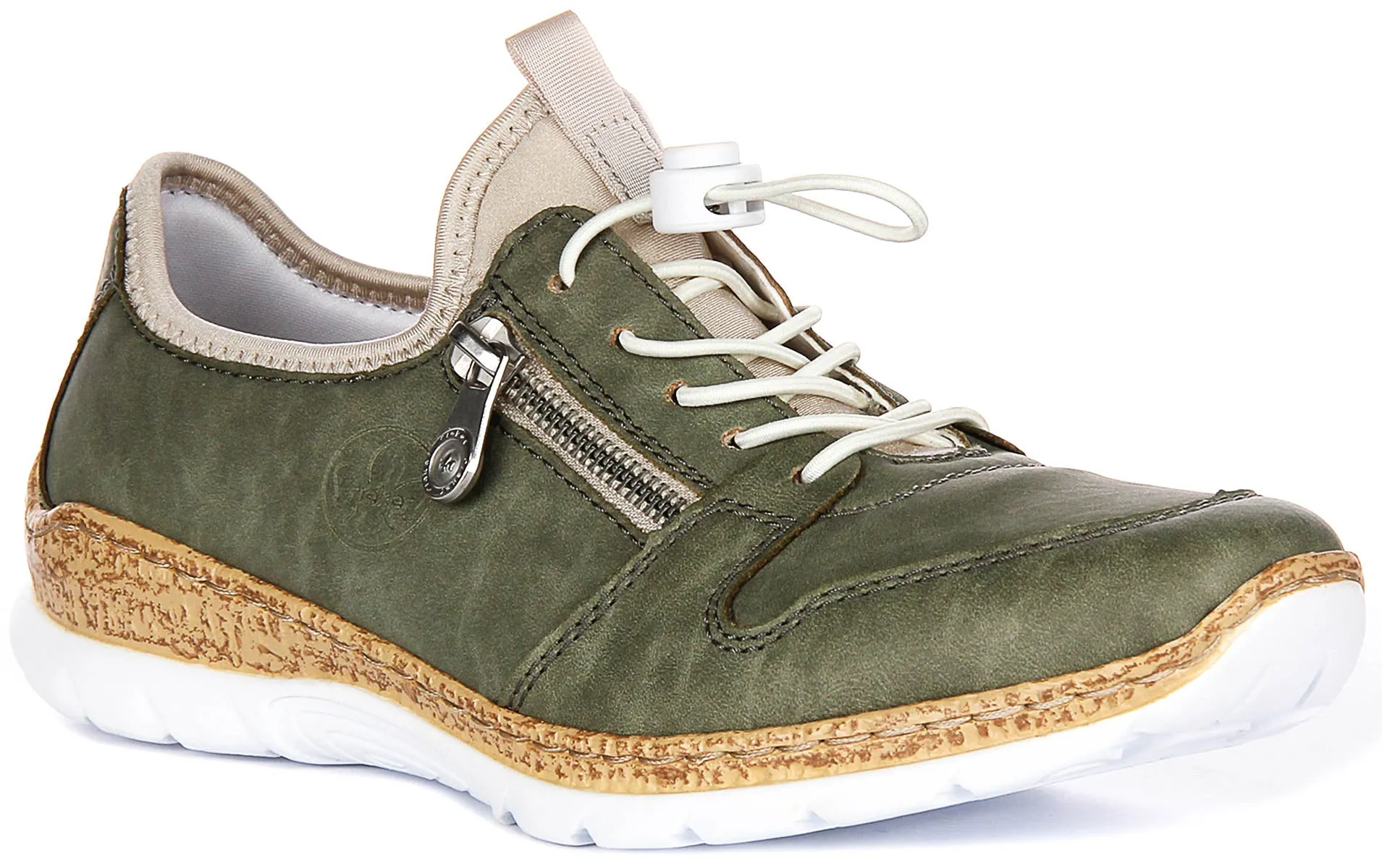 Rieker N42G0-52 In Green For Women Cushioned Comfort Created to provide flexibility during training routines