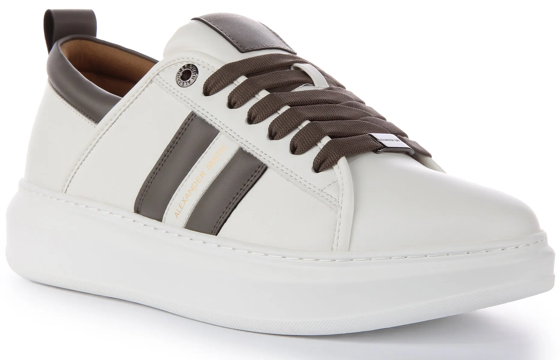 Alexander Smith Trainers In White Grey For Men Shoe structure encourages proper foot positioning Quick Exercise