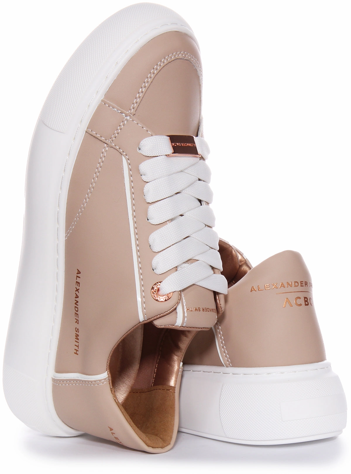 Alexander Smith Platform Trainers In Camel For Women Light Glide