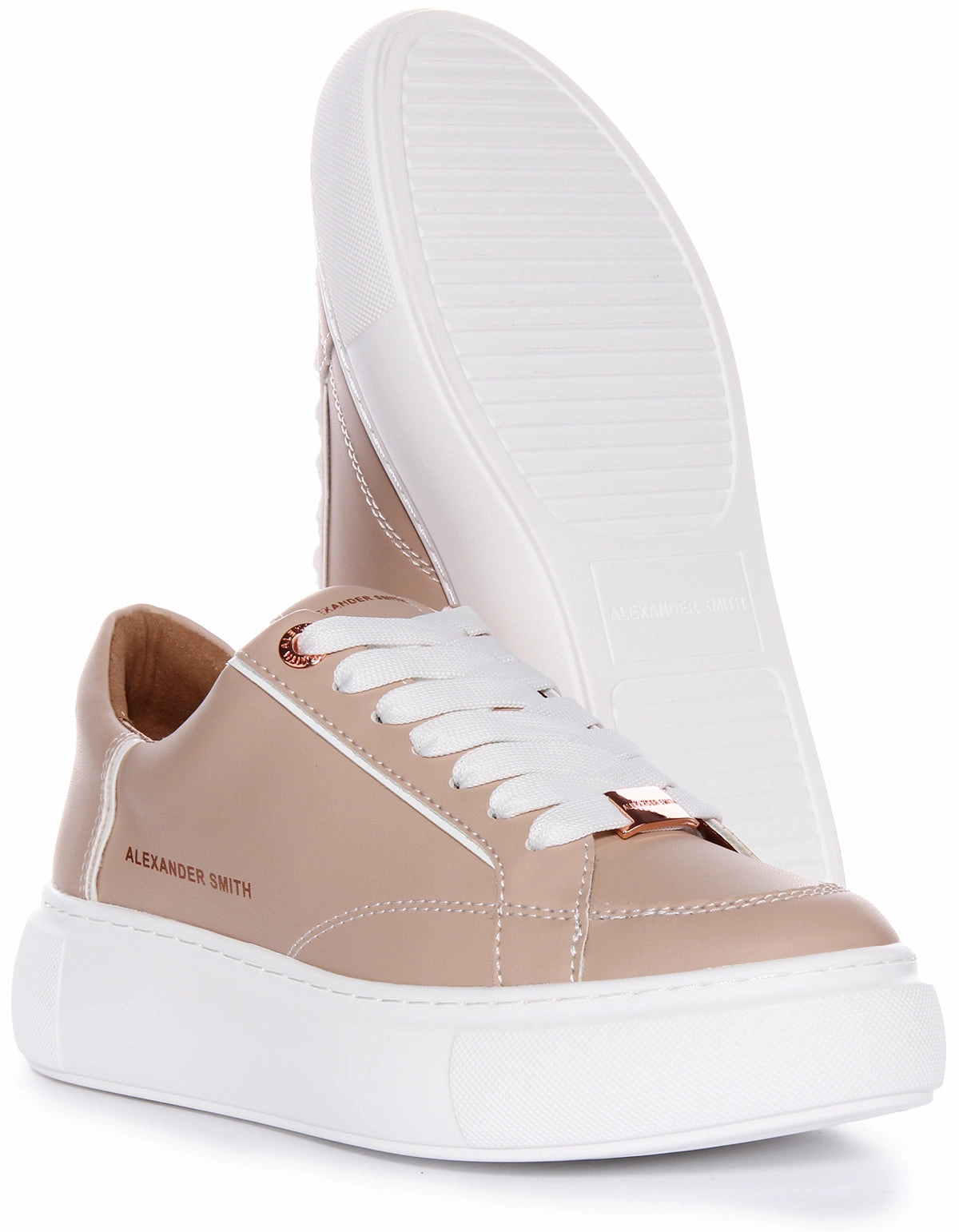 Alexander Smith Platform Trainers In Camel For Women Light Glide