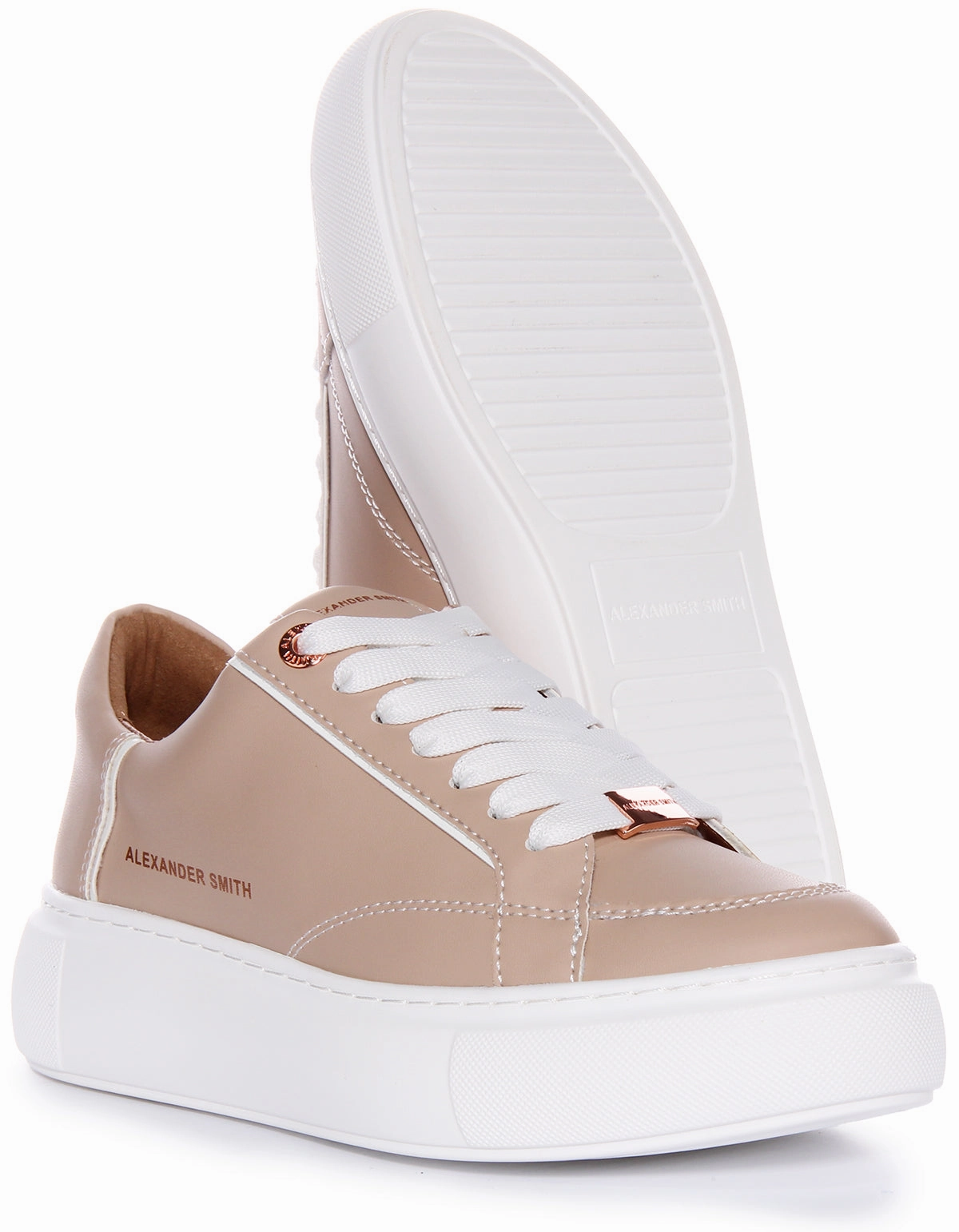 Alexander Smith Platform Trainers In Camel For Women Light Glide