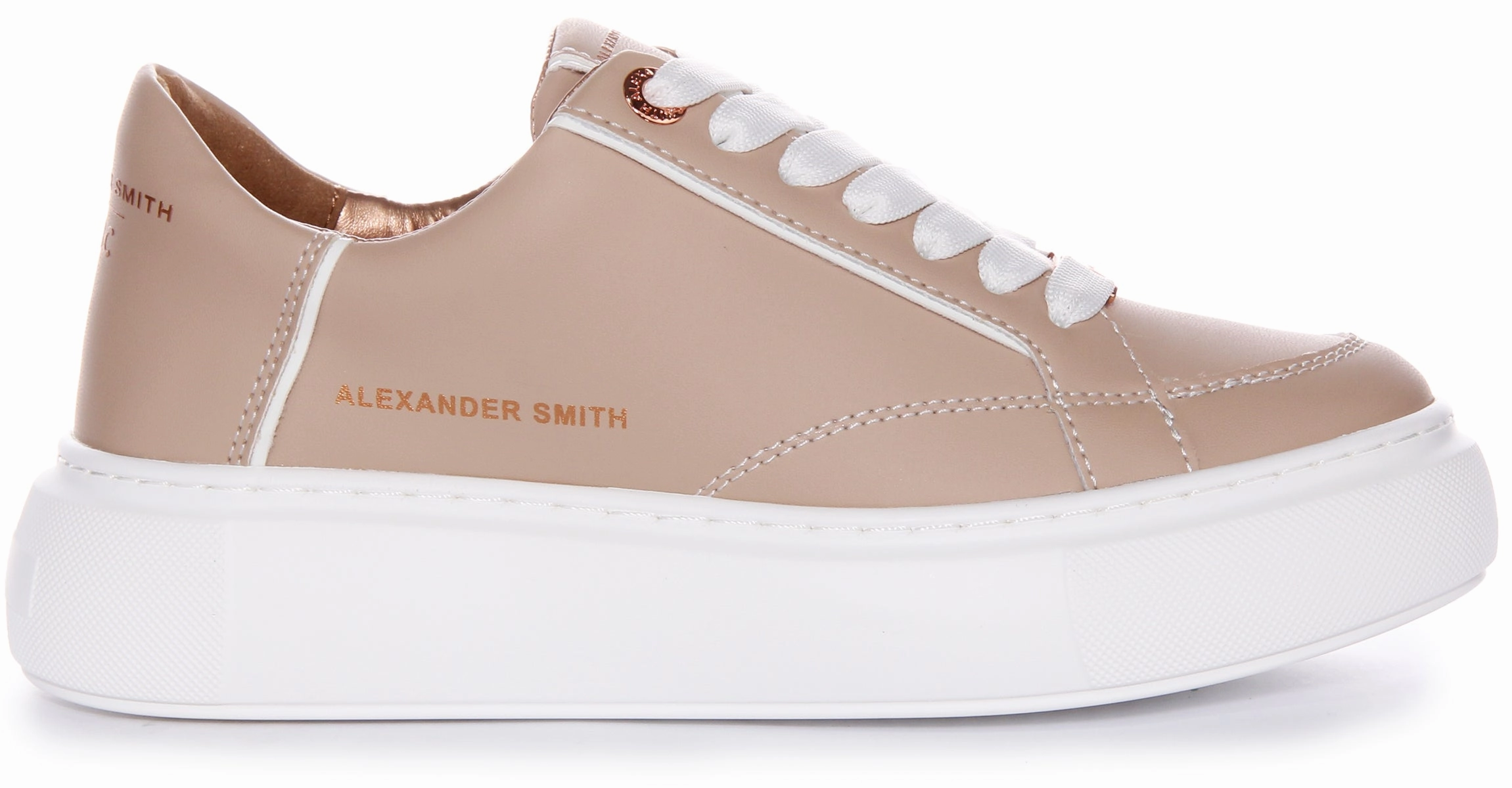 Alexander Smith Platform Trainers In Camel For Women Light Glide