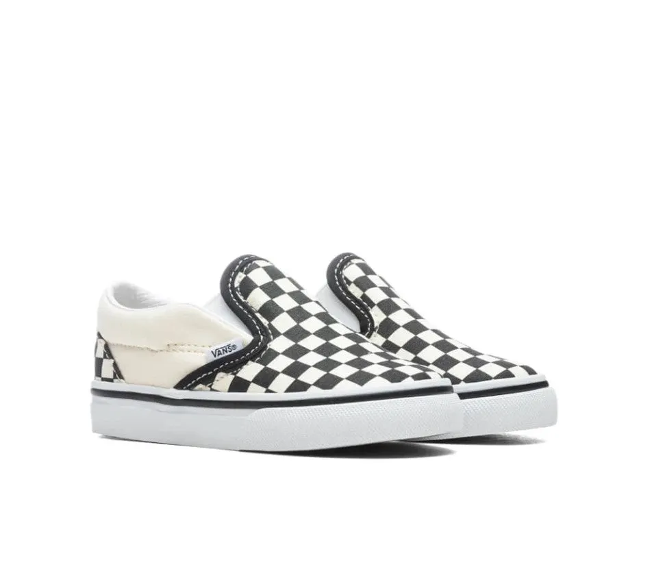 All-day Traction VANS Toddlers Slip on Checkerboard Blk & Wht Checkerboard / White (LF WH)