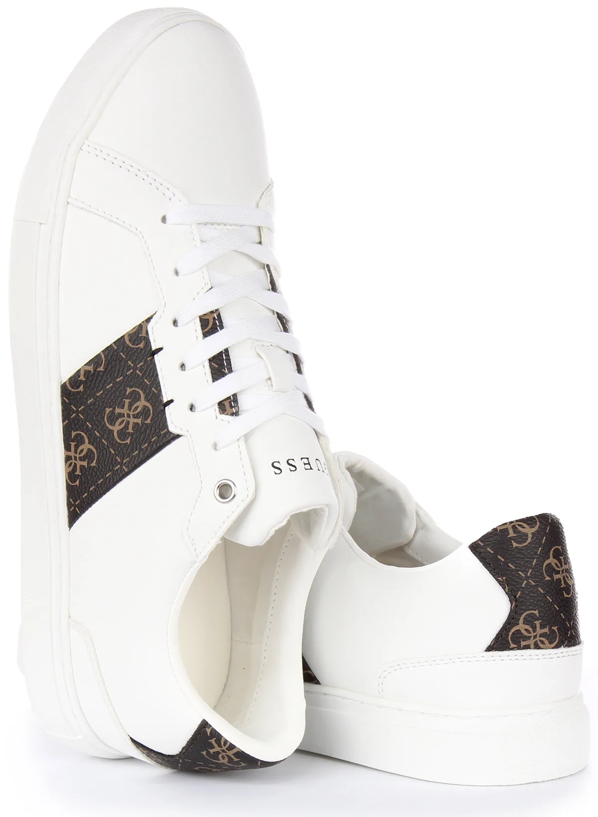 All Rounder Guess Todi Trainers In White Brown For Men