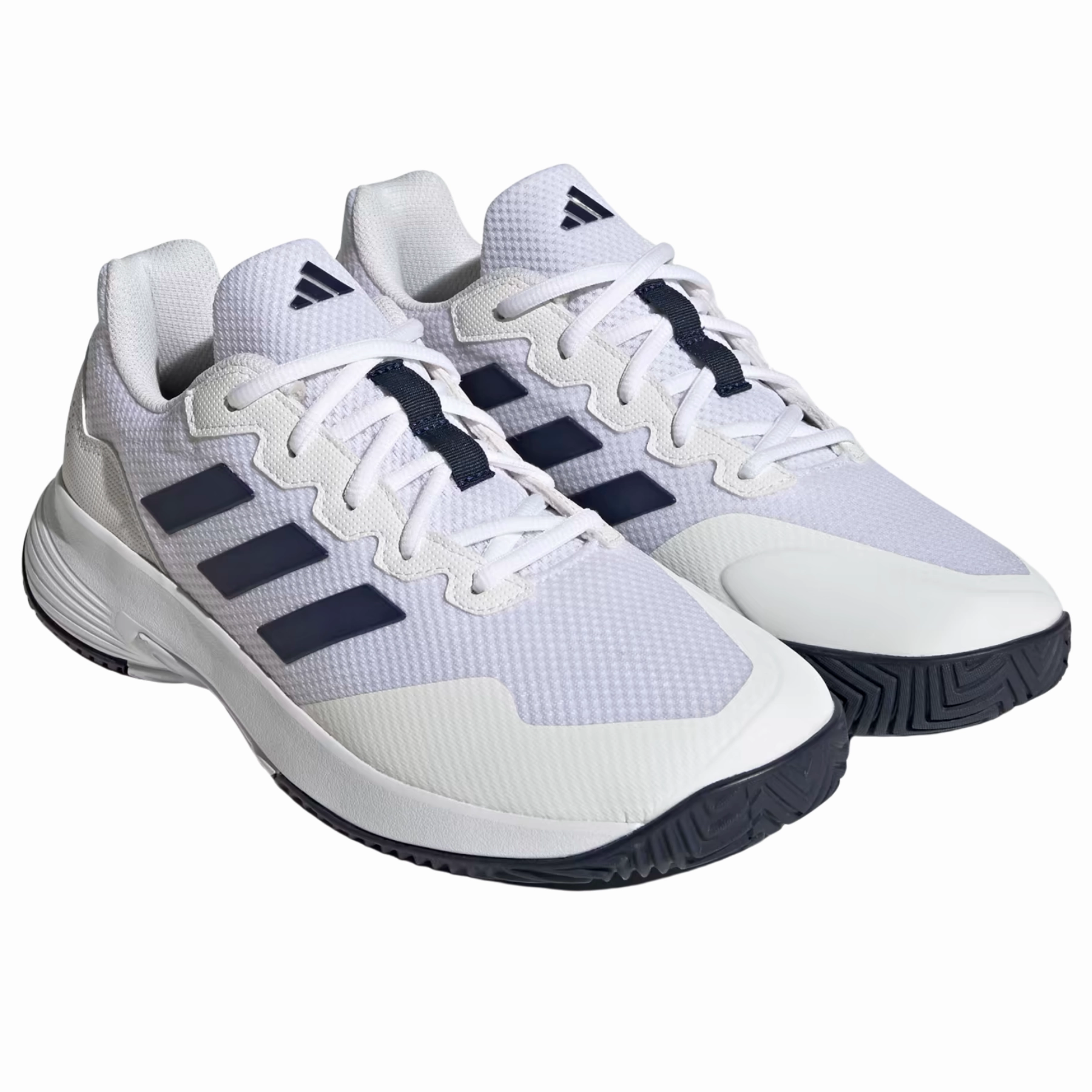 All - Field Adidas Game Court 2.0 Mens Tennis Shoes - Cloud White / Team Navy Blue 2 / Cloud White