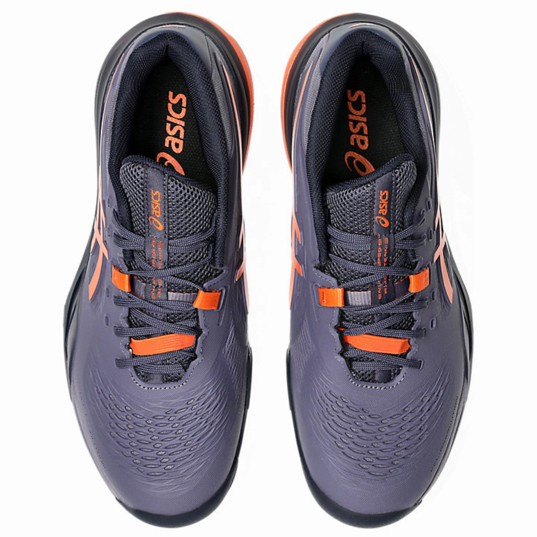 All Day Comfort Asics Gel Resolution X Wide 2E Men Tennis Shoes - Greyish Purple/Nova Orange