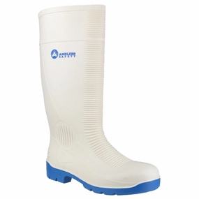 Quick Slip On Boots Amblers Safety FS98 PVC/Nitrile Rubber White Wellington Boots