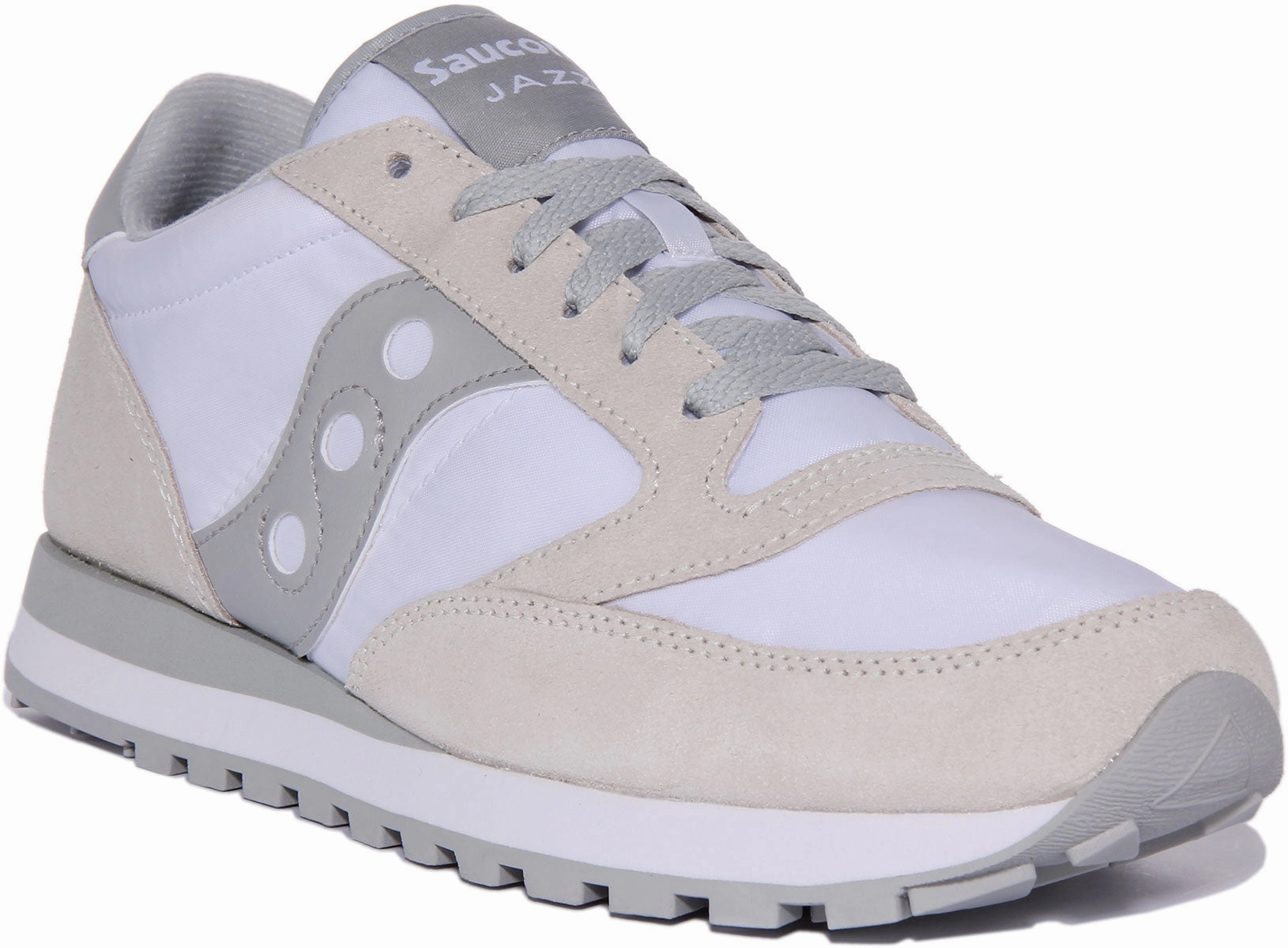 Minimalist Look Saucony Jazz Original In White Grey For Men