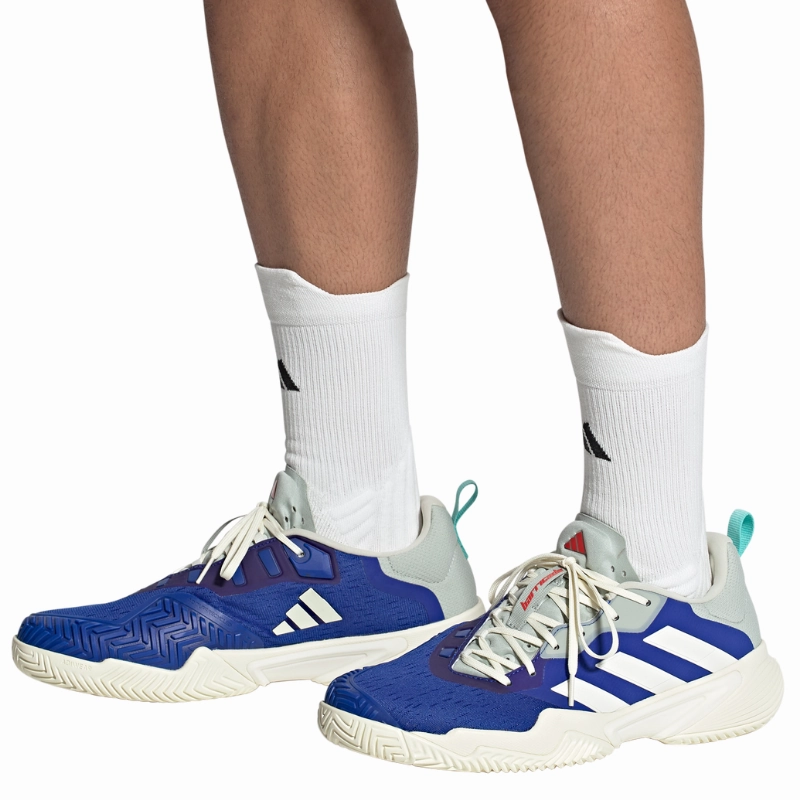 Ankle Support Adidas Barricade Mens Tennis Shoes - Team Royal Blue / Off White / Bright Red