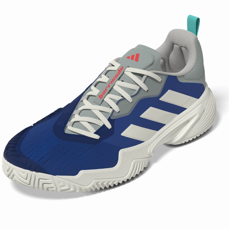 Ankle Support Adidas Barricade Mens Tennis Shoes - Team Royal Blue / Off White / Bright Red