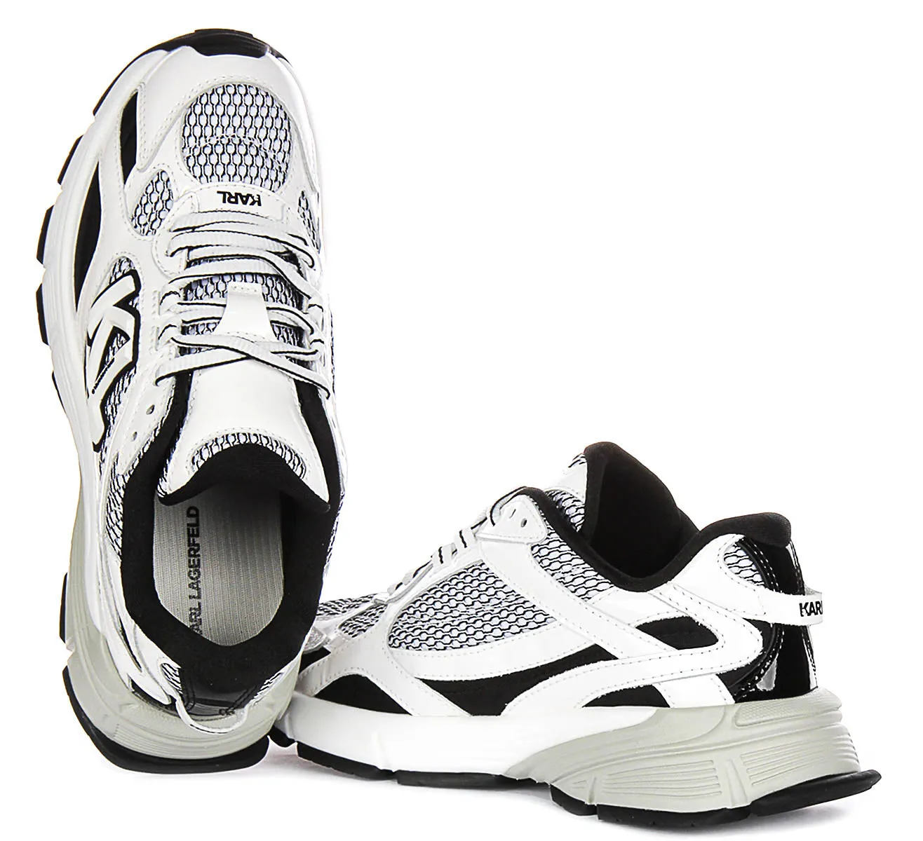 Anti Shock Karl Lagerfeld Orion Side trim In White Black For Women