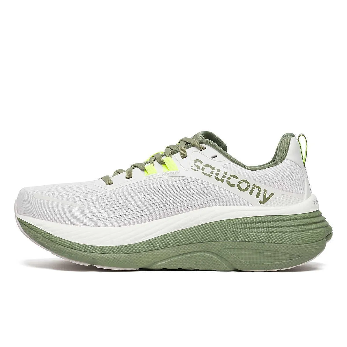 Anti-Slip Bottom Saucony Hurricane 24 Men's White/Olive Trainers