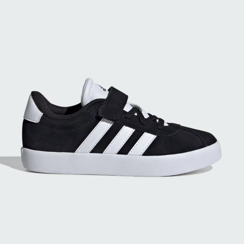 adidas - VL Court 3.0 El C - Black/White - Kids [ID9148] mesh ventilation road running shoes