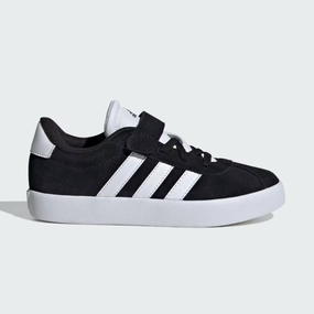 adidas - VL Court 3.0 El C - Black/White - Kids [ID9148] mesh ventilation road running shoes