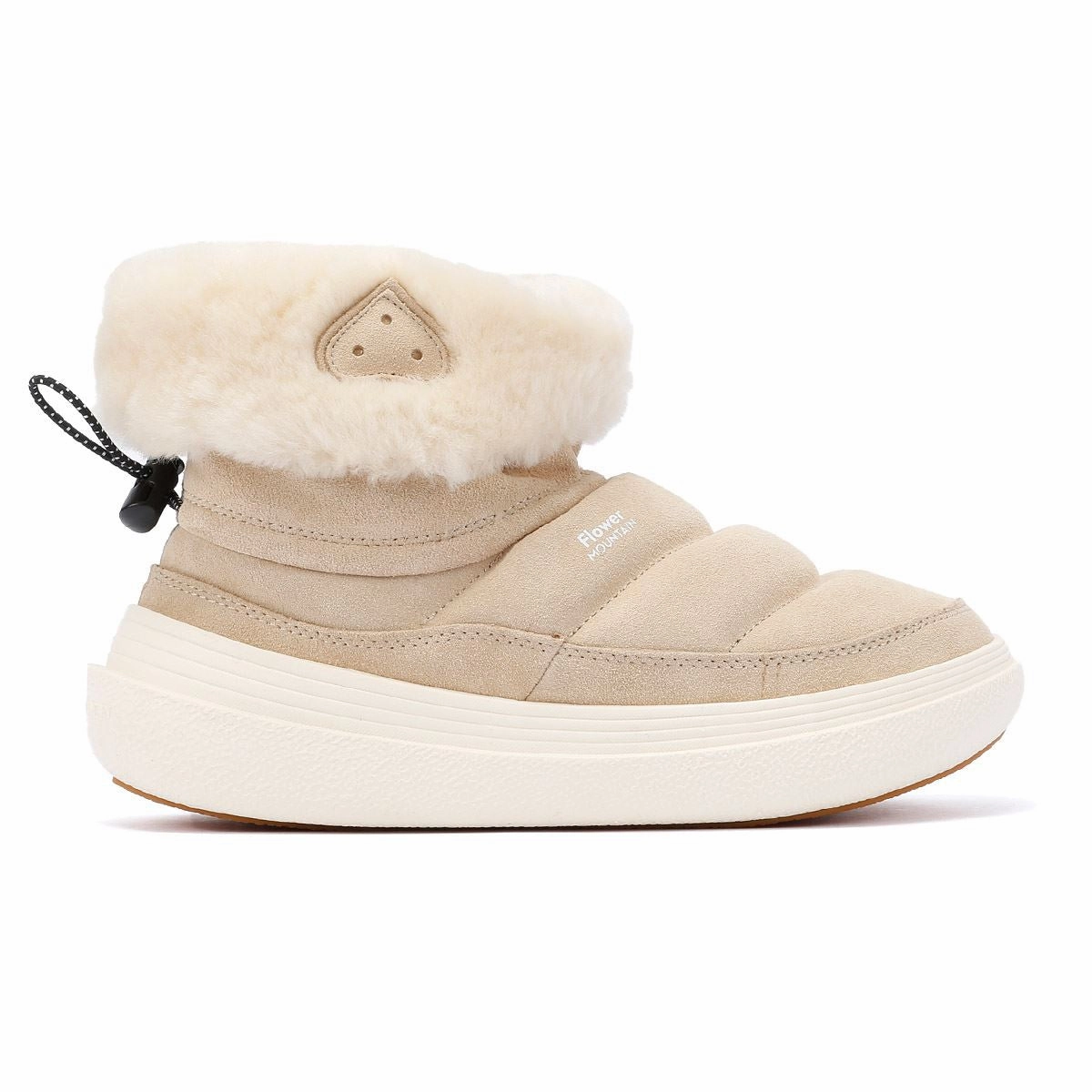 Anti Odor Flower Mountain Fami Mid Suede Women's Beige Boots