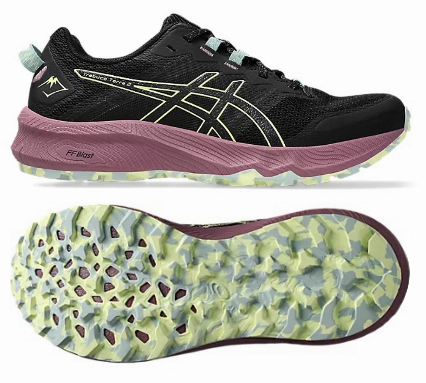 ASICS Trabuco Terra 2 (Black/Huddle Yellow) Womens Travel Essential