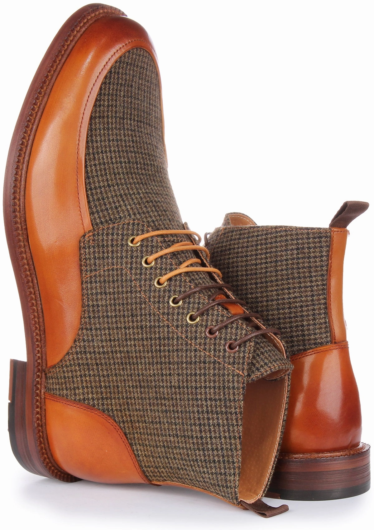 Anti-Slip Sole Justinreess England Austin In Brown Tweed For Men