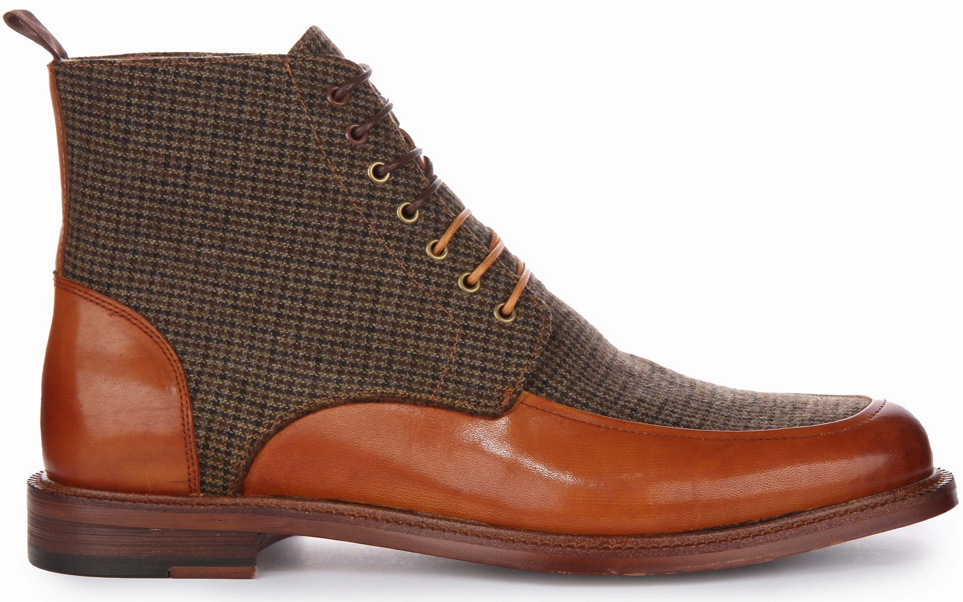 Anti-Slip Sole Justinreess England Austin In Brown Tweed For Men