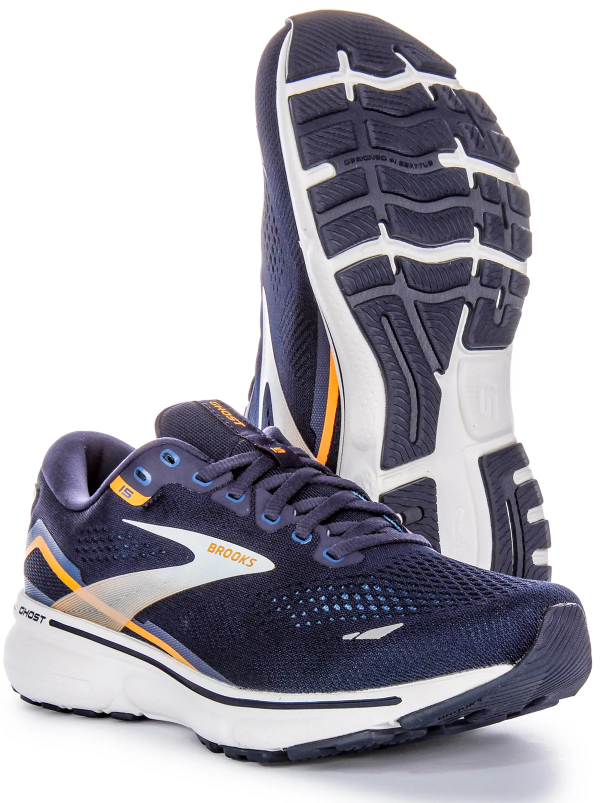 Arch Boost Brooks Ghost 15 In Navy For Men | Narrow Fit
