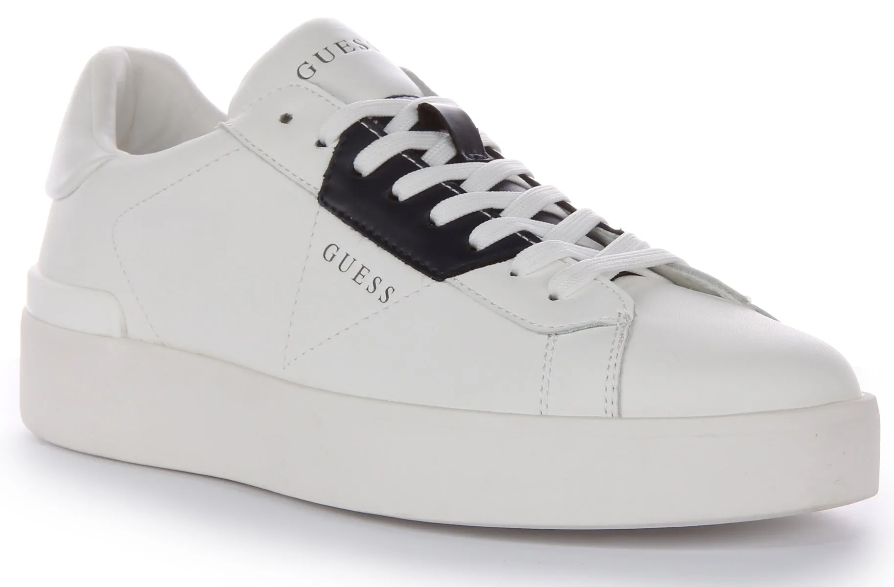 Guess Parma Low Trainers In White Black For Men Step Transition
