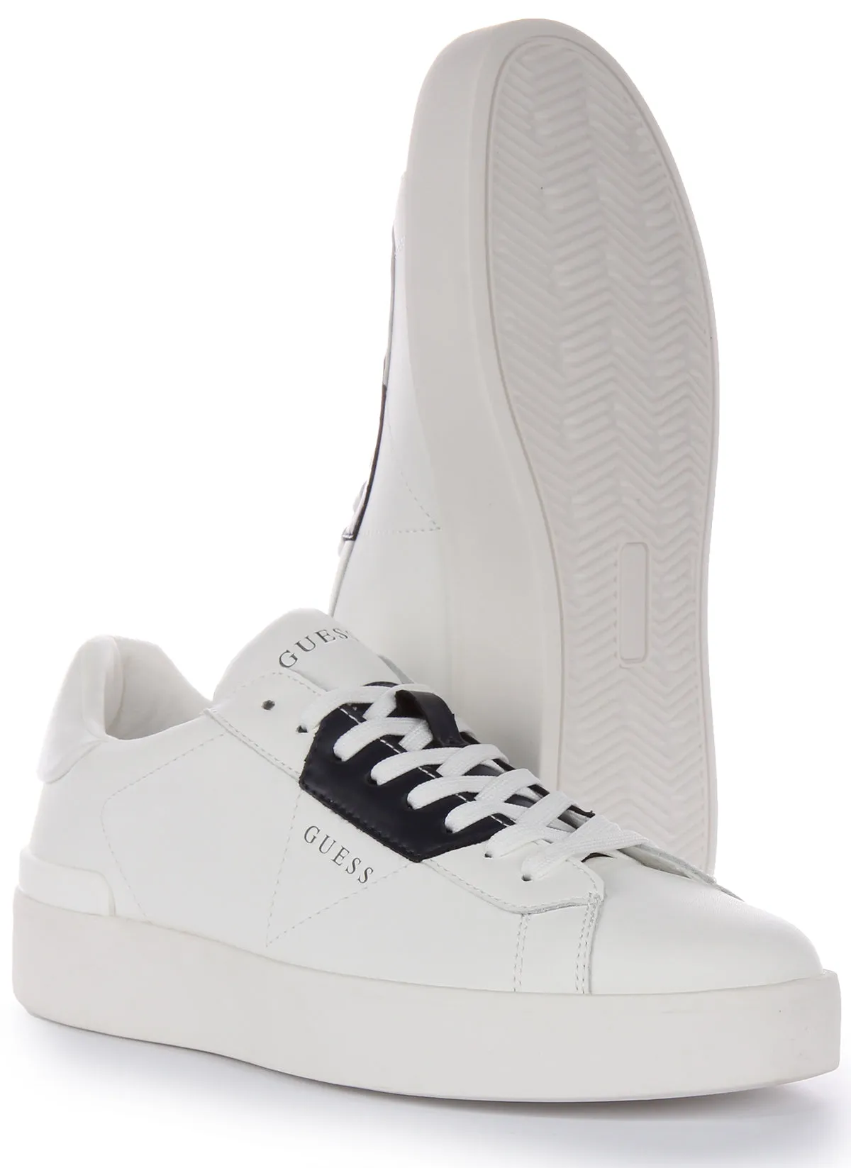 Arch Secure Guess Parma Low Trainers In White Black For Men