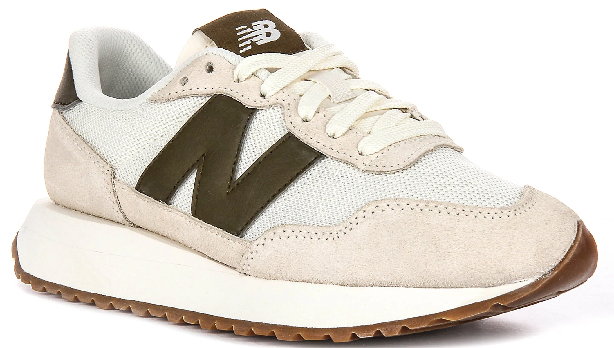 New Balance MS237 WM In White Green Comfortable Lace
