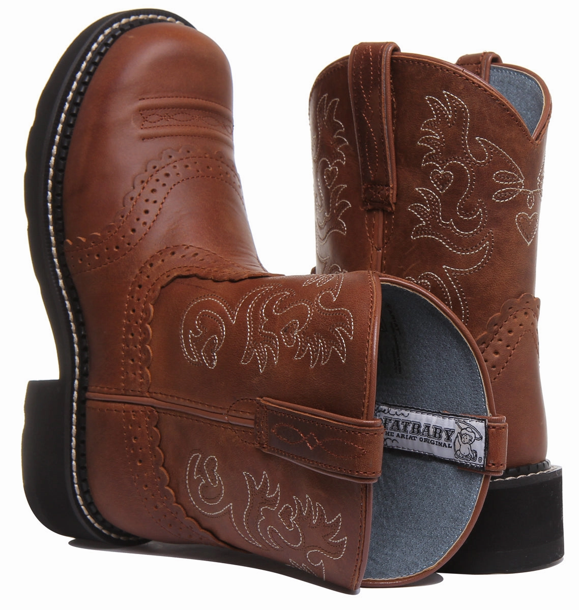 Ariat Fatbaby Saddle In Brown White reinforced construction