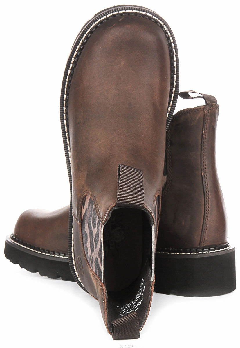 Ariat Fatbaby Twin Gore Chelsea Boots In Tan Brown For Women Rugged Adventure