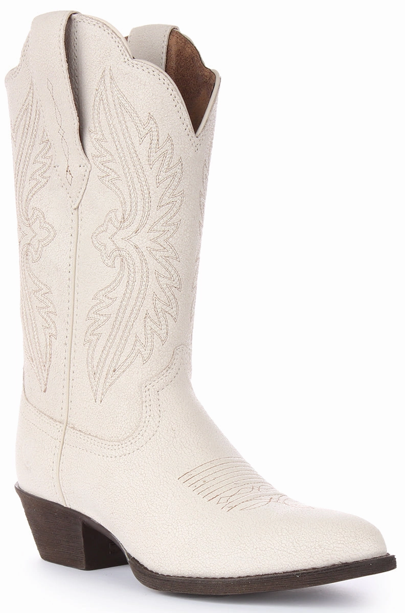 Easy Layer Ariat Heritage R Toe In Off White For Women