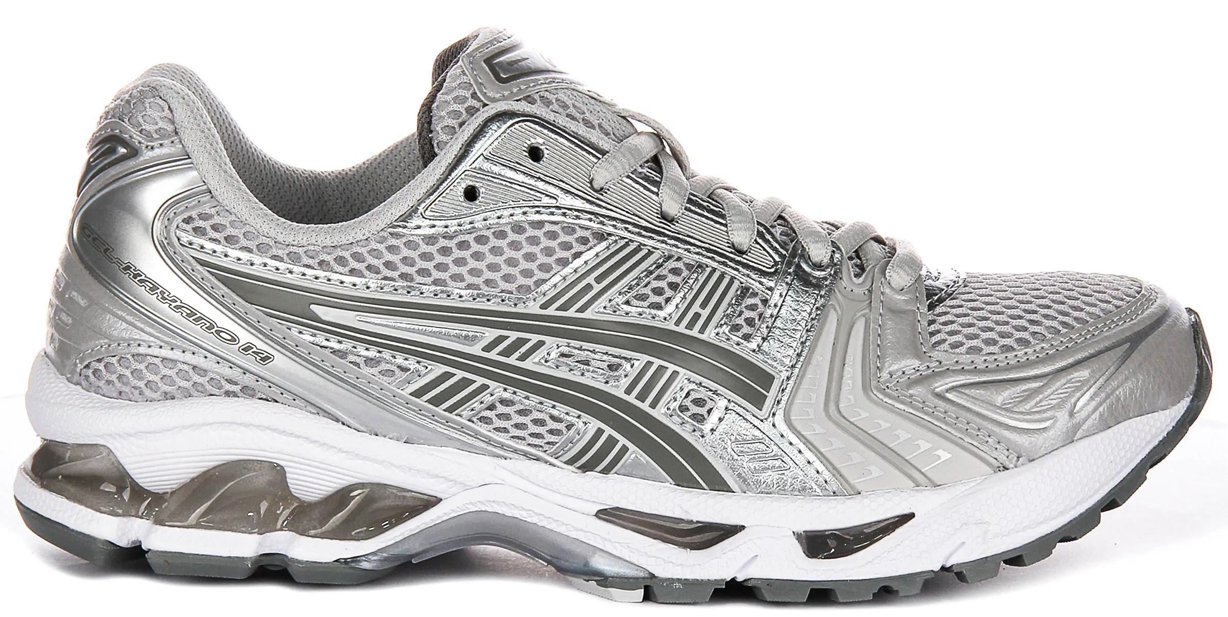 Asics Gel Kayano 14 In Grey Silver For Women portable