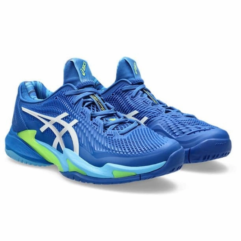 Asics Court FF 3 Novak Mens Tennis Shoes  - Tuna Blue/White Reinforced Support