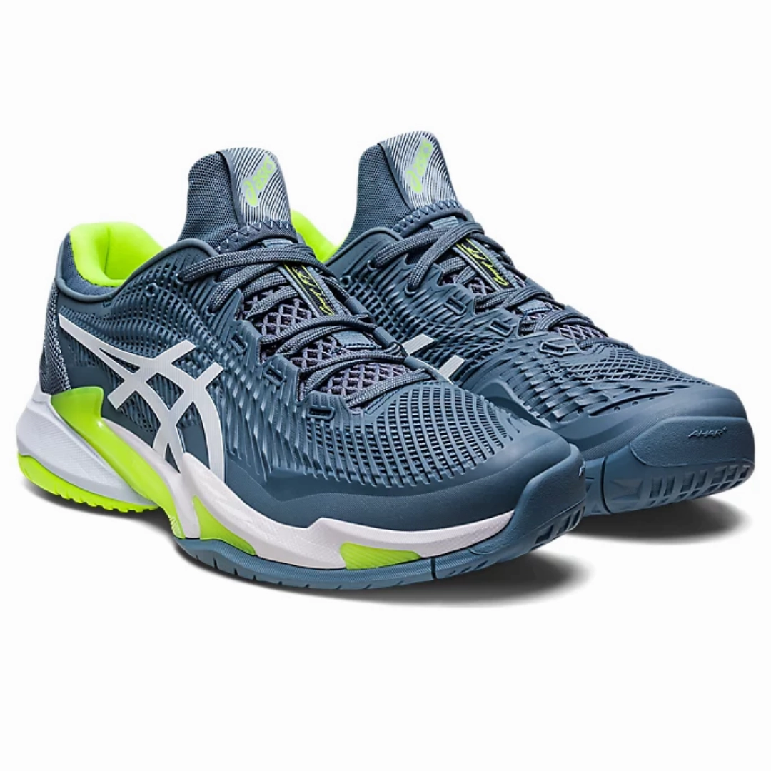 Asics Court FF 3 Tennis Shoes - Steel Blue/White Heat Regulating Upper