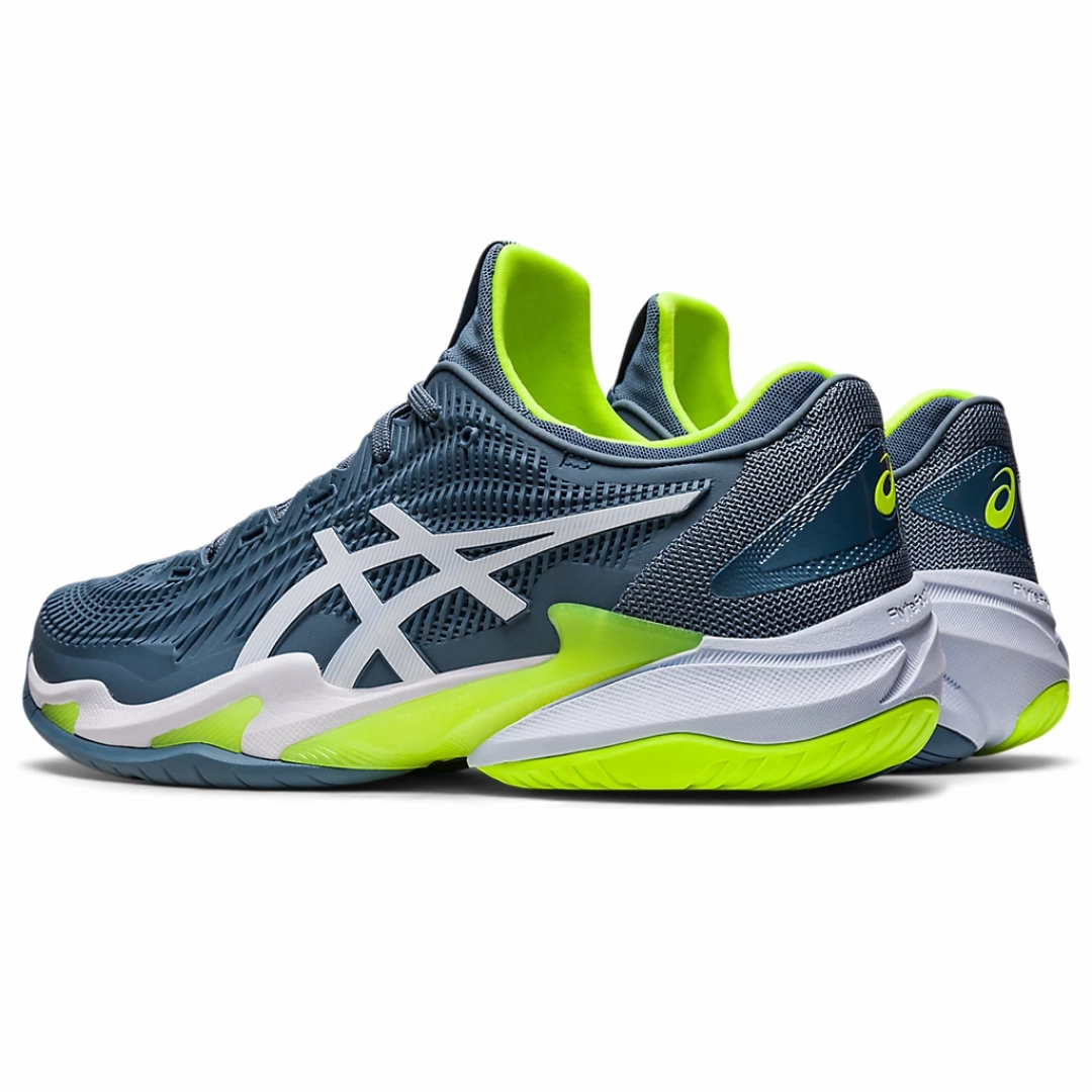 Asics Court FF 3 Tennis Shoes - Steel Blue/White Heat Regulating Upper