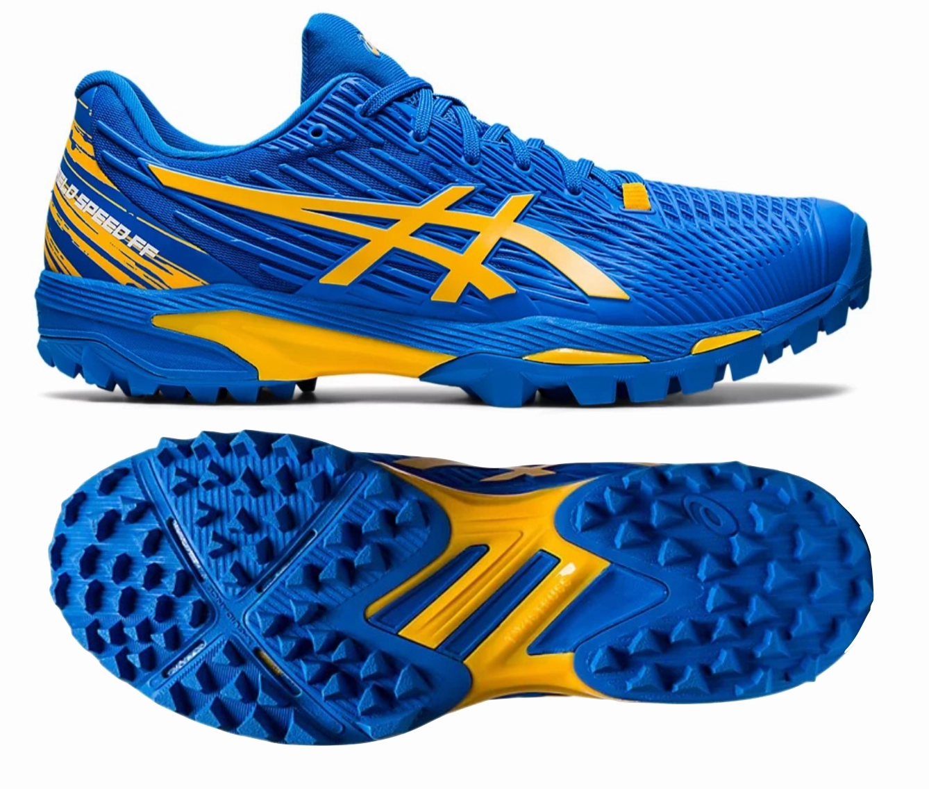 Breath Mesh Glam traction Asics Field Speed FF Mens (Electric Blue/Sunflower)