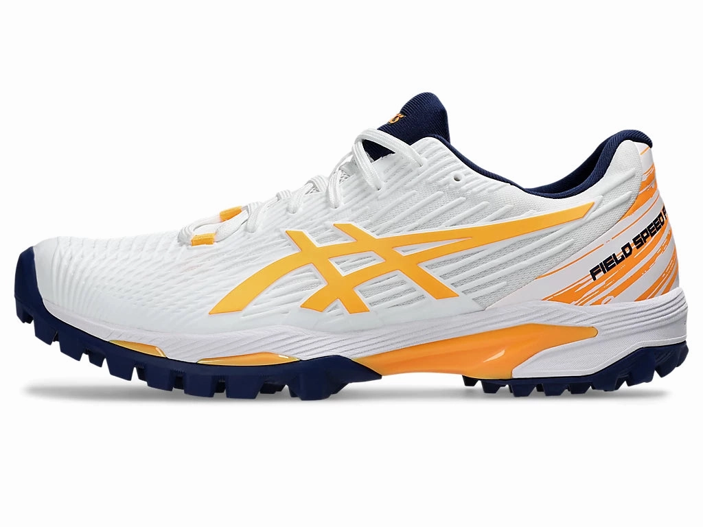 ASICS Field Speed FF (White/Stadium Orange) Mens Wide Foot Comfort