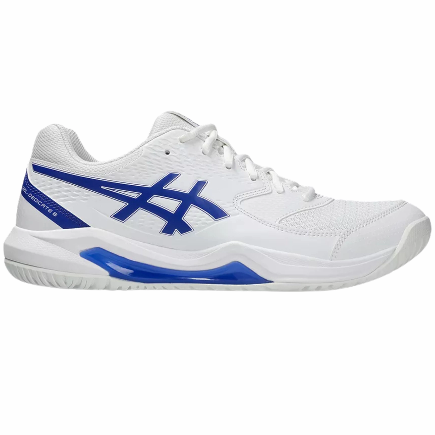Asics Gel Dedicate 8 Hard Court Mens Tennis Shoes - White/Dark Cobalt