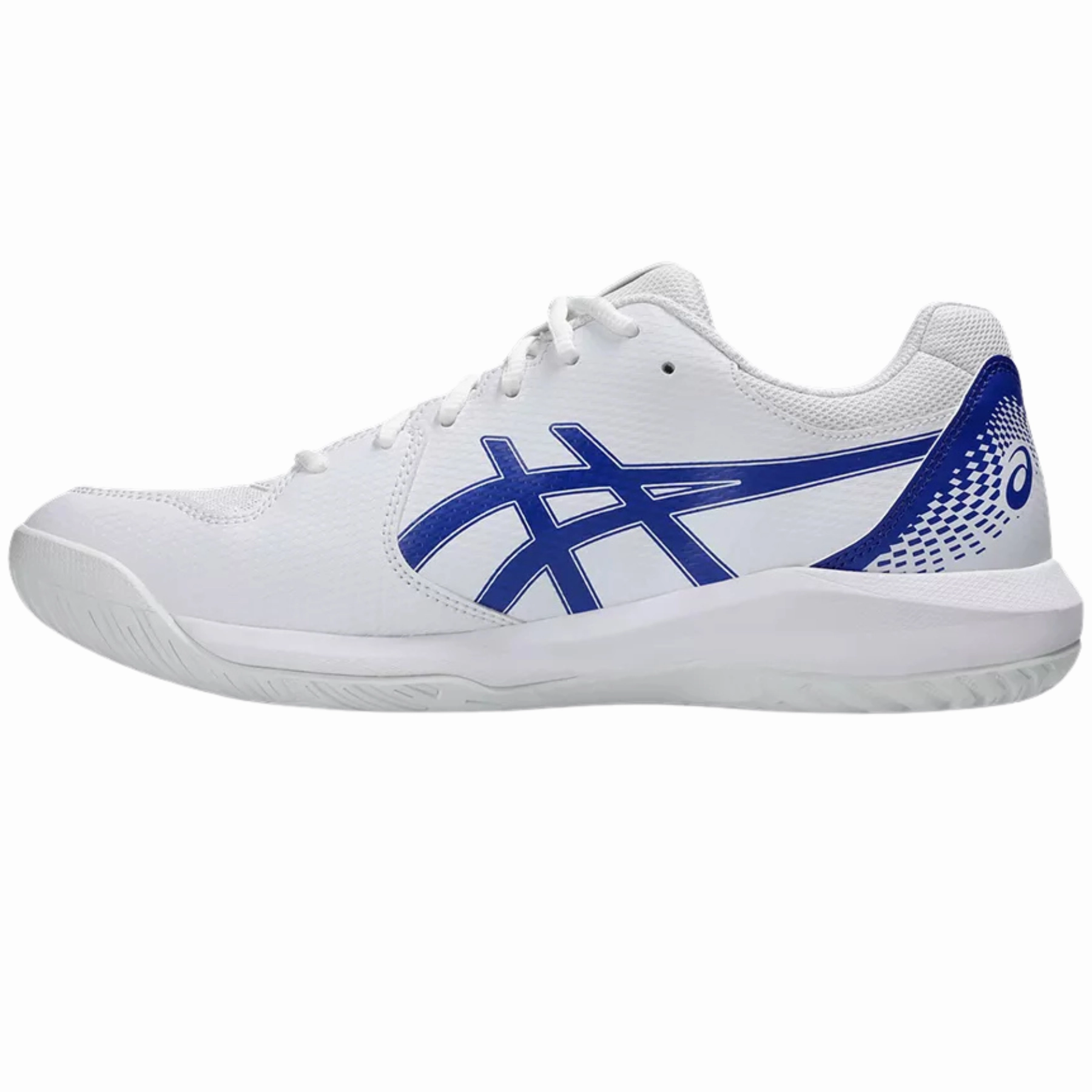 Asics Gel Dedicate 8 Hard Court Mens Tennis Shoes - White/Dark Cobalt Soft tongue