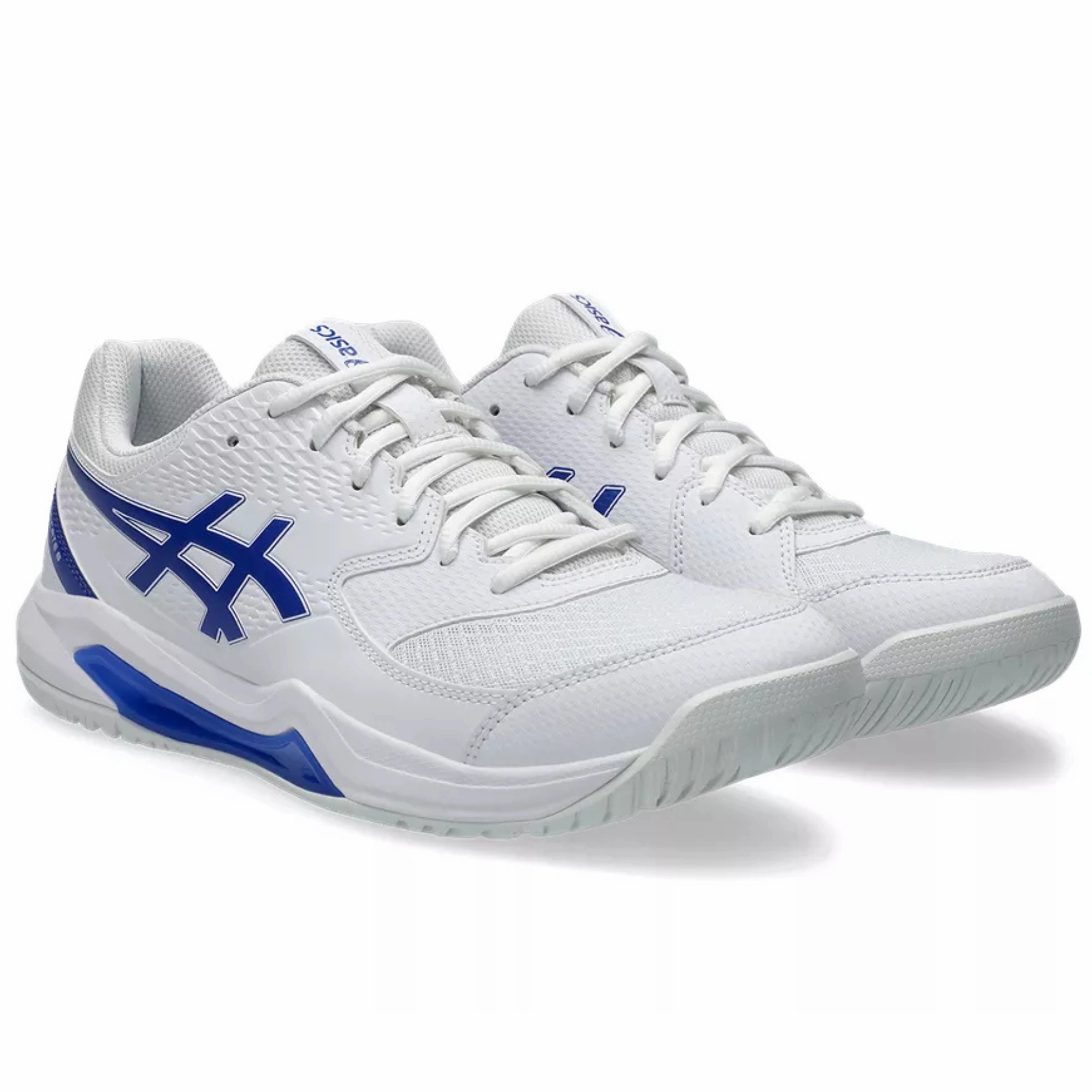 Asics Gel Dedicate 8 Hard Court Mens Tennis Shoes - White/Dark Cobalt Soft tongue