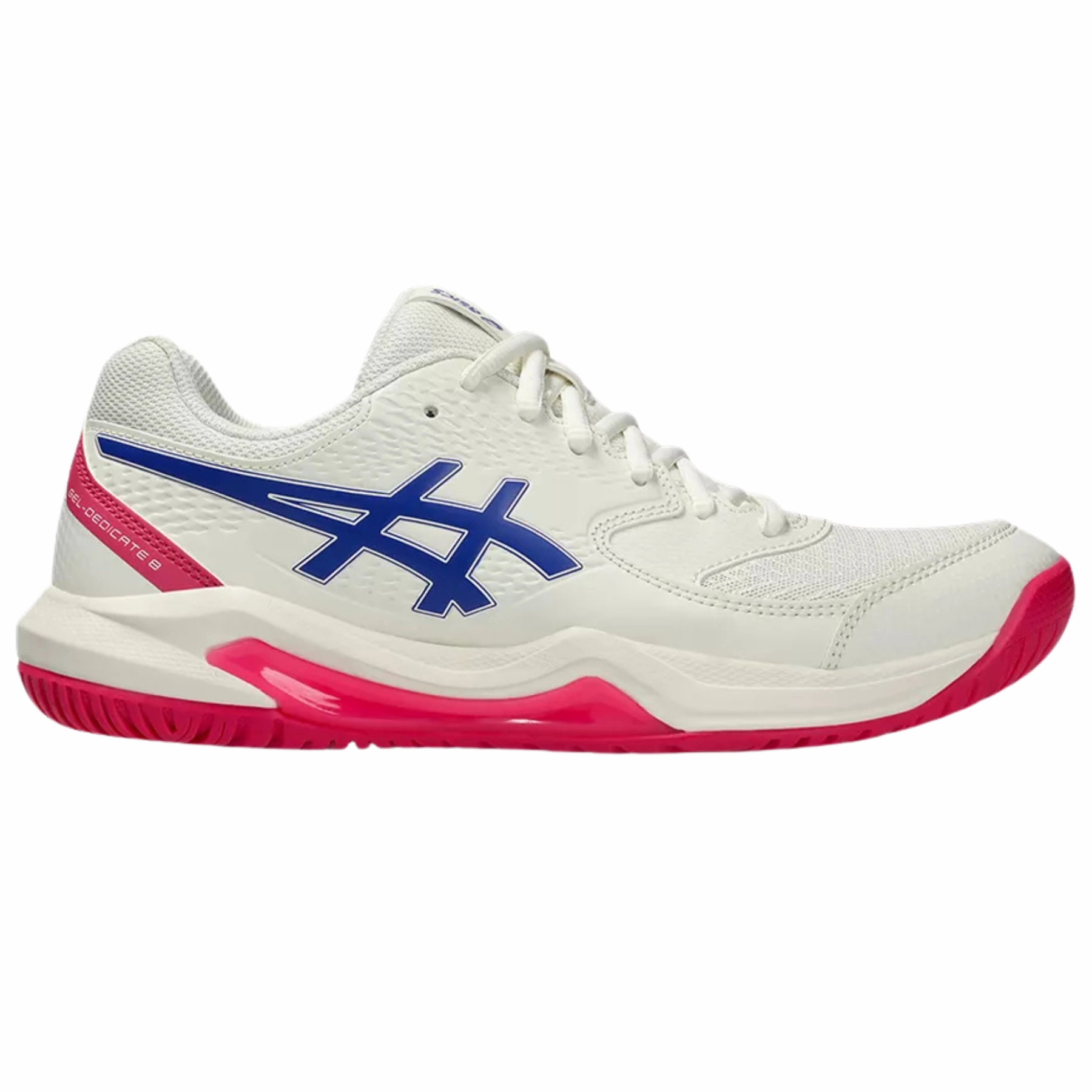 Asics Gel-Dedicate 8 Hard Court Womens Tennis Shoes ?M?Cream/Dark Cobalt Ventilated Mesh