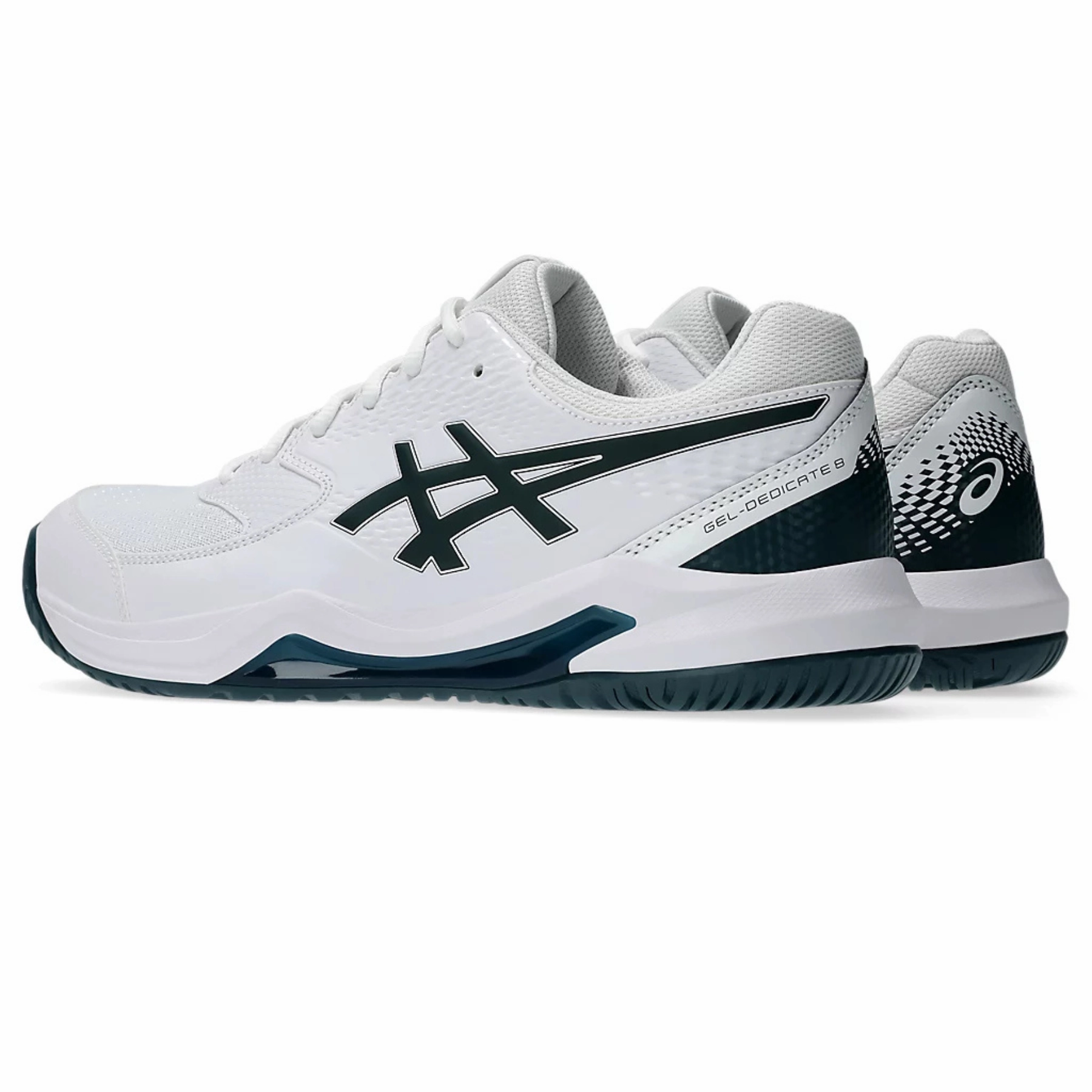 Asics Gel-Dedicate 8 Tennis Shoes ?M?White/Saxon Green Underpronation Support