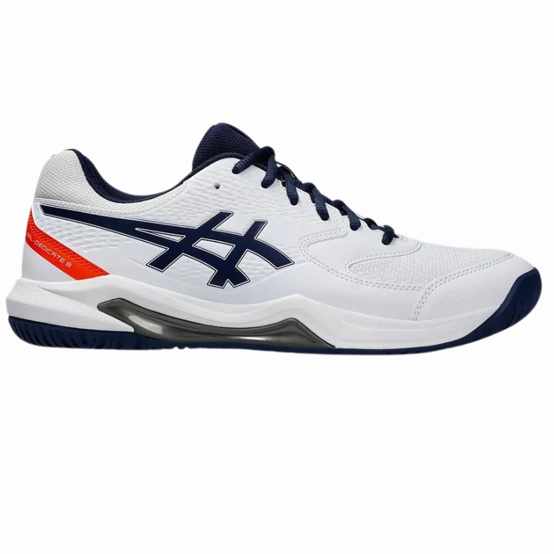 Asics GEL-DEDICATE 8 White/Blue Expanse Mens Tennis Shoes