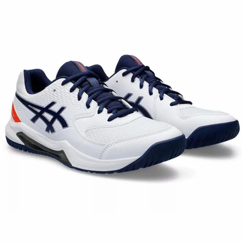 Asics GEL-DEDICATE 8 White/Blue Expanse Mens Tennis Shoes Soft Fabric