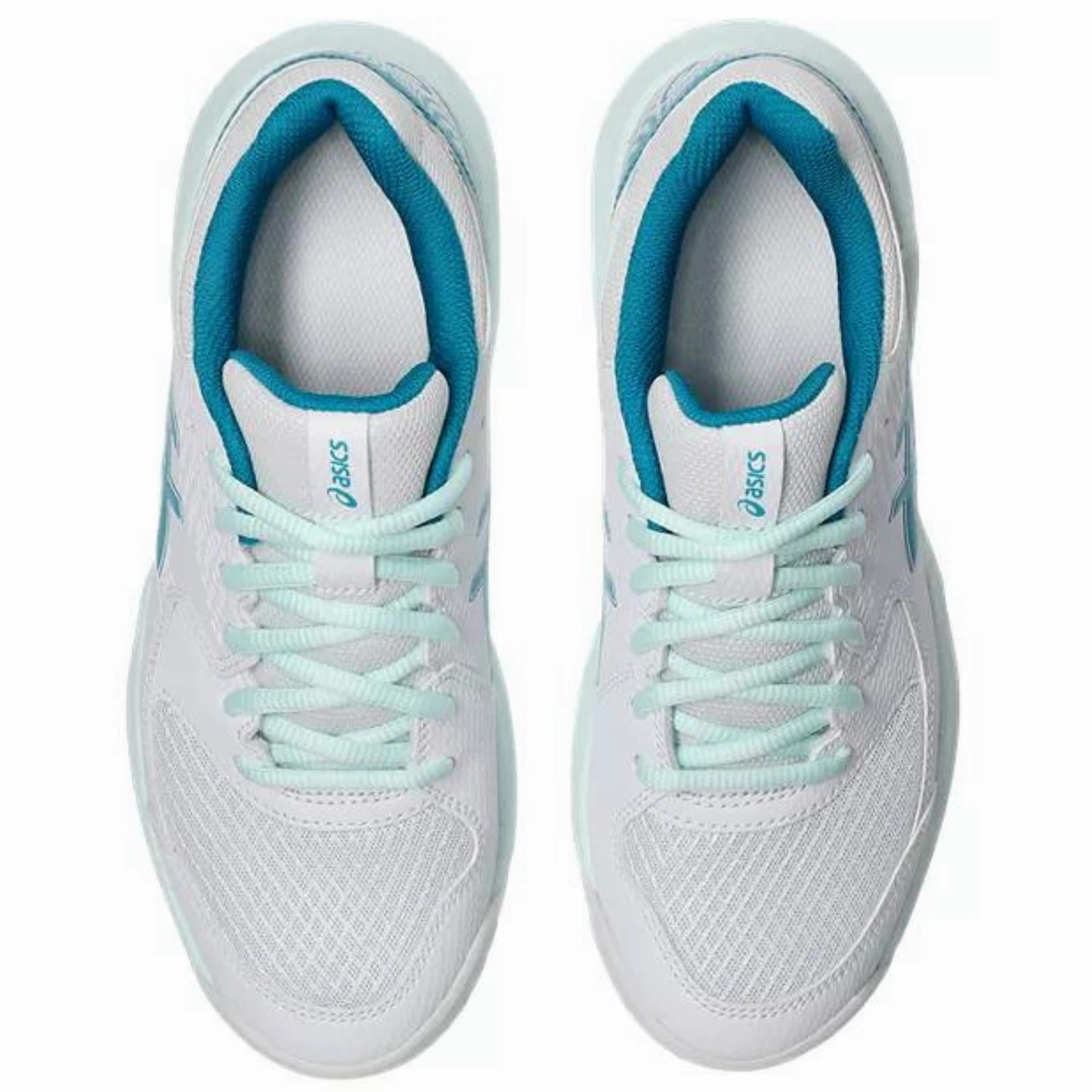 Asics Gel Dedicate 8 Womens Tennis Shoes - White/Teal Blue