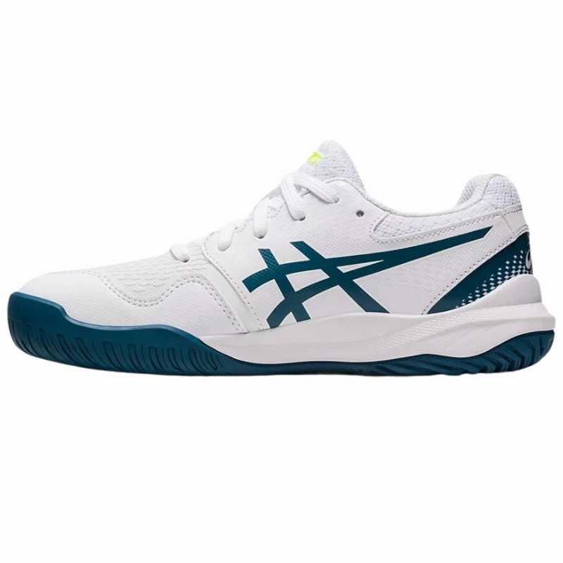 Asics Gel Resolution 9 GS White / Restful Teal  Kids Tennis Shoes Modern Cushioning