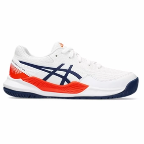 Asics Gel Resolution 9 GS White/Blue Expanse Kids Tennis Shoes -
