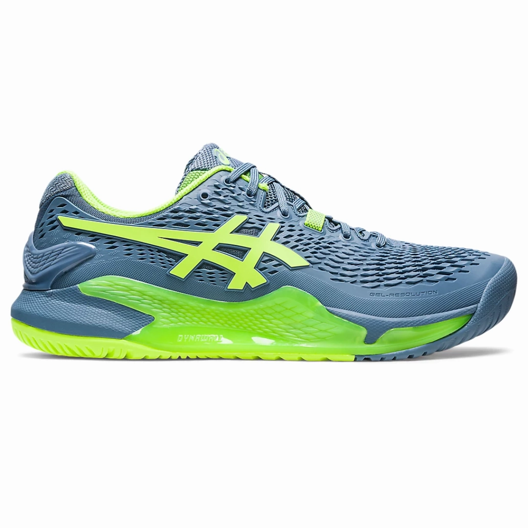 Asics Gel-Resolution 9 Tennis Shoes - Steel Blue/Hazard Green Elegant shock absorption