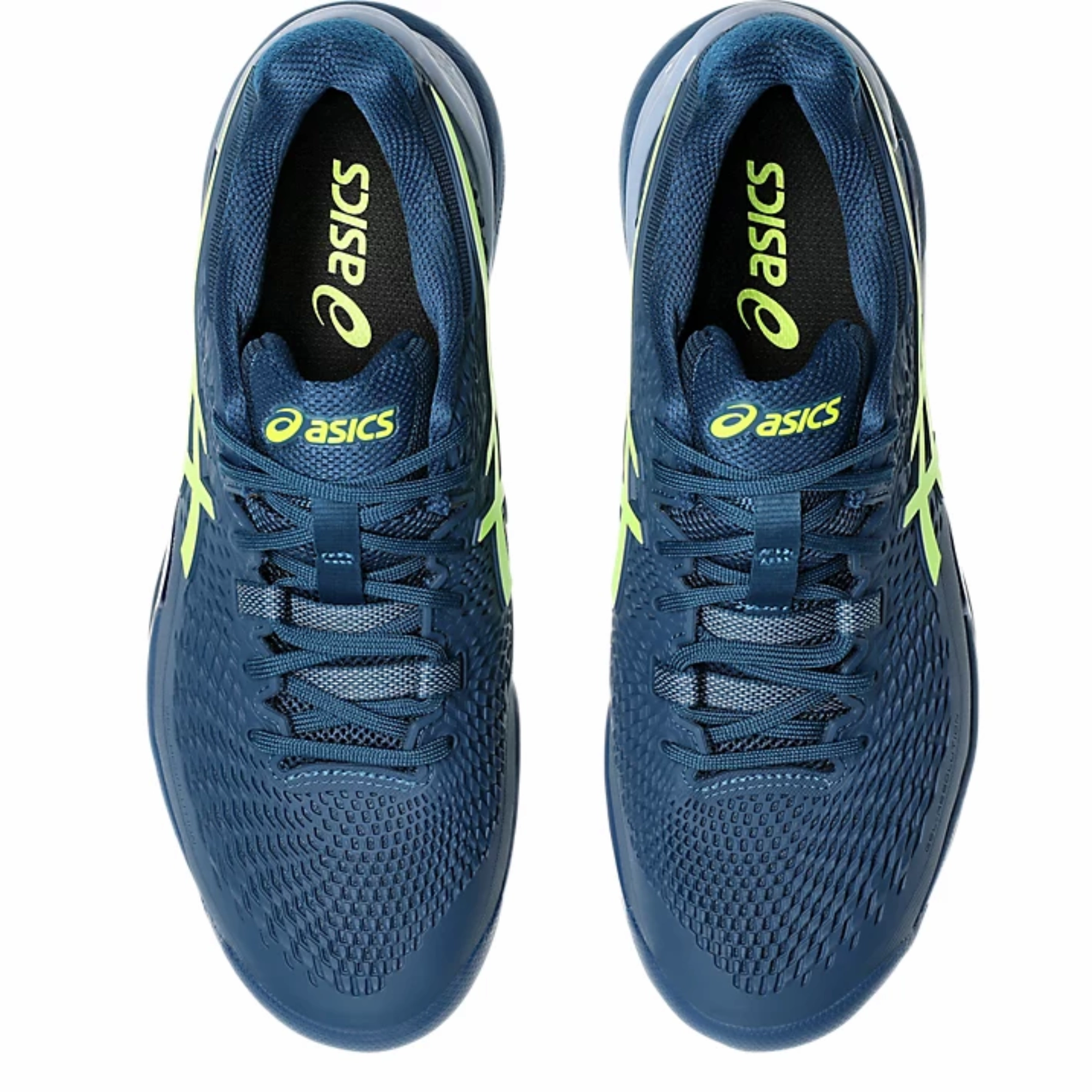 Asics Gel-Resolution 9 Wide Men Tennis Shoes - Mako Blue/Safety Yellow beach running